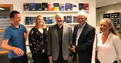 Noen av personene bak den vellykkede EU-søknaden: Fra venstre, forskningsrådgiver Geir Kværk, forskningsassistent Ragnhild Grønning, professor John Erik Fossum, professor Erik Oddvar Eriksen, og rådgiver Marit Eldholm. Foto: Mads A. Danielsen, UiO