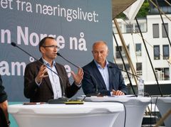 Klima- og miljøminister Espen Barth Eide og konsernsjef i Statkraft, Christian Rynning-Tønnesen