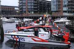RS 164 «Jens Bye», Trondheimsfjordens nye redningsskøyte, ble lørdag høytidelig døpt ved Krigsseilerplassen i Trondheim