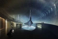 AF Gruppen har inngått avtale med Statsbygg om utarbeidelse av en ny flomtunnel og etablering av sjøvannsenergiforsyning for det nye Vikingtidsmuseet. Ill.
Statsbygg/Aart Architects