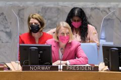 Utenriksminister Anniken Huitfeldt ledet en åpen debatt om kvinner, fred og sikkerhet i FNs sikkerhetsråd. Foto: UN Photo/Manuel Elias.