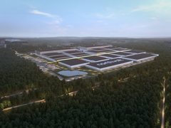 Northvolts gigafabrikk for batterier i Skellefteå i Sverige (Ill. Northvolt).