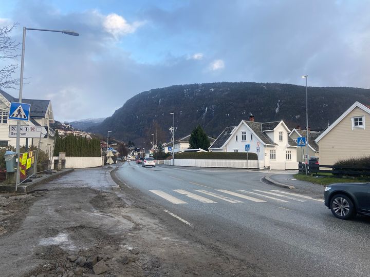 Frå Ålkrysset mot Leighgota. Foto: Statens vegvesen