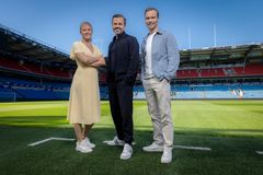 Solveig Gulbrandsen, Jan-Henrik Børslid og Endre Olav Osnes er noen av profilene som skal jobbe med fotball-EM for TV 2. Foto: Julia Marie Naglestad/NRK/TV 2