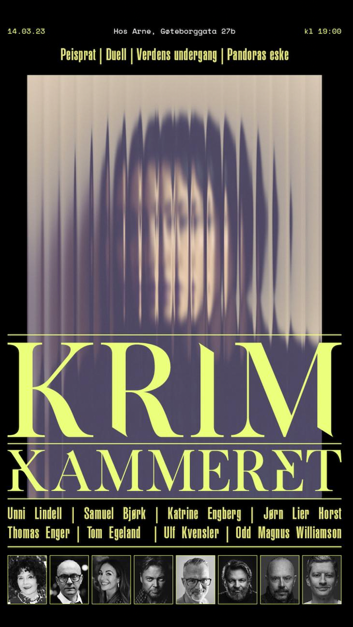 Velkommen til Krimkammeret 14. mars kl 19 på "Hos Arne".