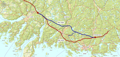 Illustrasjonen viser den 26 kilometer lange korridoren som Nye Veier foreslår å realisere ny E39 fra Mandal til Lyngdal øst.