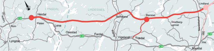 Ny E39 mellom Mandal og Lyngdal er den største konkurransen Nye Veier kommer med i 2022. Anslått verdi er 4,7 milliarder eks. mva.