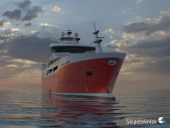 Lorans grønne og innovative fiskefartøy vil redusere det fossile drivstoffbruket med over 40 prosent. Enova støtter fartøyet med 92,5 millioner kroner (Ill: Skipsteknisk)