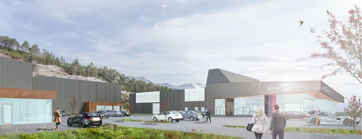 I løpet av 2022 skal Bertel O. Steen sitt 10 000 kvadratmeter store bilanlegg i Ålesund stå klart. Anlegget vil blant annet bestå av storbilavdeling, personbilavdeling og varebilavdeling. Illustrasjon: Slyngstad Aamlid Arkitekter.