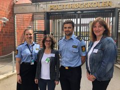 Andrea Marquardt og Folke Müller fra Internasjonalt kontor ved politiutdanningen i Niedersachsen ser frem til å motta de to politistudentene fra Politihøgskolen på jobbutplassering i sommer.