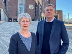 Forhandlingene i lønnsoppgjøret er i gang i Oslo kommune i dag. Fh. nestleder Bård Eirik Ruud og leder Therese Thyness Fagerhaug i Unio Oslo kommune. Foto: Unio