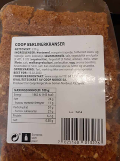 Britts brune pinner med etikett for Berlinerkranser