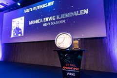 Monica Ervig Kjendalen ble kåret til Årets Butikksjef. Hun er butikksjef hos Meny Solsiden i Trondheim.