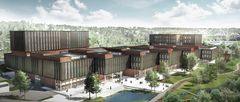 Livsvitenskapsbygget som er planlagt å stå ferdig i 2023. Illustrasjon: Ratio arkitekter as).