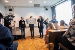 Elever fra Tangen videregående skole i Kristiansand viste frem sine ideer under innovasjonscampen hos Agder Energi.