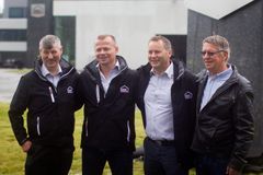 Fra venstre: Odd Langen, daglig leder i Overhalla Mekaniske, Jomar Sagmo daglig leder Overhalla Hus, Arnt Ove Amdal daglig leder Overhalla Betongbygg og Rolf Amdal daglig leder i Overhalla Transport.