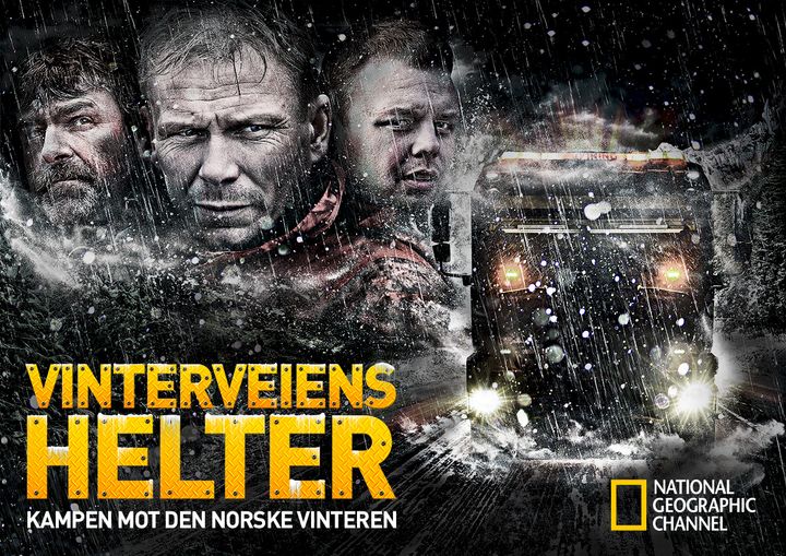 Plakat for dokumentarserien ”Vinterveiens helter” som er National Geographic Channels første dokumentarserie utelukkende fra Norge. Serien ble vist for et internasjonalt publikum med nedslagsfelt på 155 millioner husholdninger. Nå bekreftes en ny sesong.