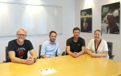 Karl Arne Hollingsholm (Sweco), Thomas Kaaløy Jensen (Nye Veier), Håkon Lohne (Nye Veier) og Sara Sabelstrøm Øen.