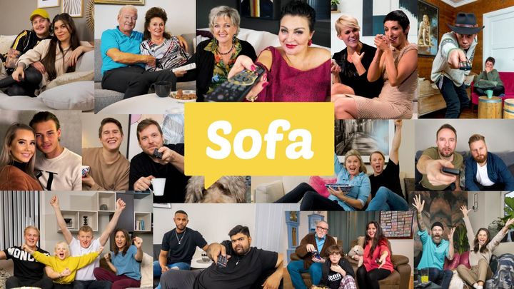 Deltagerne i «Sofa» på TV 2. Foto: TV 2 (Montasje)