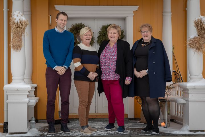 De fire partilederne på Granavolden. Foto: Høyre/Hans Kristian Thorbjørnsen
