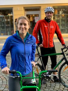 Maylin Rosvold og Marius Fredheim er blant de ivrige jobbsyklistene i Frende.