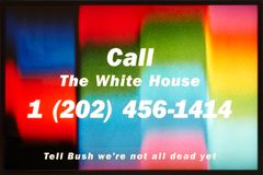 Donald Moffett,
Call the White House, 1990.
Courtesy of the artist’s estate and Marianne Boesky Gallery, New York and Aspen