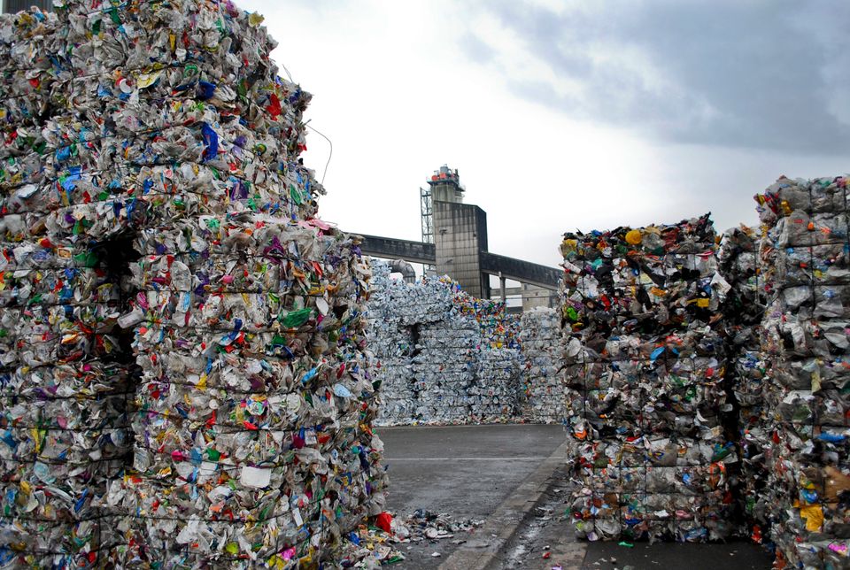 Plastemballasje på sorteringsanlegg i Tyskland