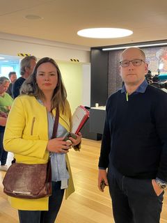 De leder forhandlingene for Unio kommune i KS-området : Steffen Handal (også leder i Utdanningsforbundet) og Silje Naustvik (også nestleder i Norsk Sykepleierforbund og i Unio) Foto: Unio