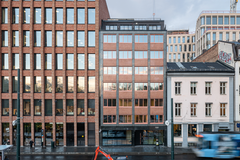 Kristian August gate 13 er et kontorbygg i Oslo av MAD Arkitekter. Byggherre er Entra. Foto: Kyrre Sundal
