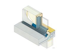 Eksempel på fuktsikker terskelløsning for balkong eller svalgang med betongdekke og opphengt bærekonstruksjon og med renne ved yttervegg. Ill: Byggforskserien