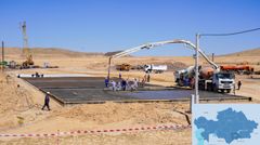 The construction site of a EuroChem-Karatau large chemical complex. Photo credit: Prime Minister’s press service. The map is designed by The Astana Times.