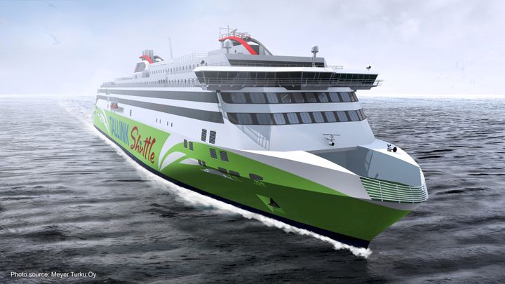 ABB leverer komplett elektrisk fremdrift, kraftforsyning og energistyring til Tallinks nye LNG-passasjerferge (Foto: Meyer Turku).