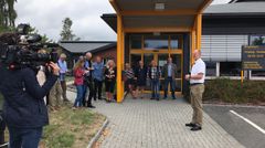 Fra pressetreff i dag i Egersund. Foto: Kjell Brataas/SD.