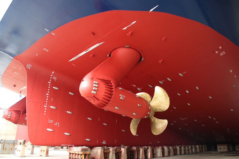 Azipod® propulsion installed on Global Mercy. Image credit Stena RoRo