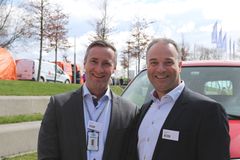 Morgan Sæbø fra Nokas er en av arrangørene av Beredskapsdagen, han hanket inn administrerende direktør Martin Holme i Securitas til programmet.