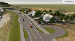 Ny gang- og sykkelvei vil bidra til økt trafikksikkerhet for myke trafikanter. Illustrasjon: Multiconsult