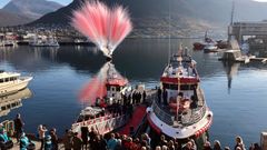 Det var en festdag på kaia i Tromsø, da Redningsselskapet døpte sin første "resirkulerte" redningsskøyte, RS 108 «Kaptein Buhre».