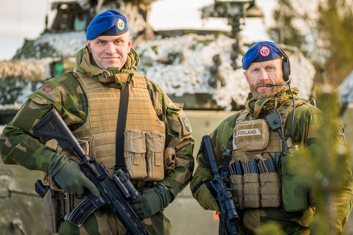 Sjef Brigade Nord, brigader Lars Lervik og Brigade Nords sjefssersjant, sersjantmajor Morten Fosland.