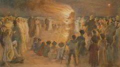 P.S. Krøyer: Sankt Hansblus på Skagens strand. 1903. Den Hirschsprungske Samling.
