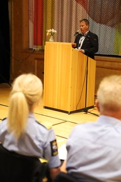 Ole Henrik Krat Bjørkholt (statssekretær, helse- og omsorgsdepartementet) holder tale på åpningen