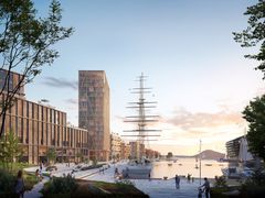 Lohavn kan bli et flott og viktig maritimt byrom i Oslo. Litt som Pollen i Arendal. Illustrasjon: Rodeo  arkitekter