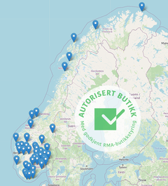 Oversikt over butikker med RMA-Butikkstyring i Norge.