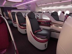 Qatar Airways will use their brand-new Airbus A350-900 between Doha and Avinor Oslo Airport. The first flight with the new aircraft will be on October 29th. Photo: Qatar Airways