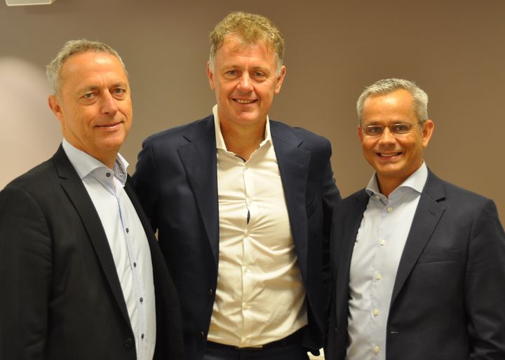 Konsernsjef Are Stokstad, Amedia, sjefredaktør og administrerende direktør Gunnar Stavrum, Nettavisen og administrerende direktør Espen Asheim, Egmont Publishing.