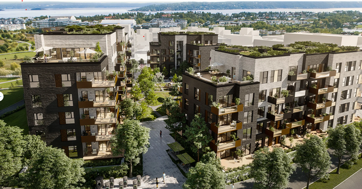 AF Gruppen has signed a contract with Storøykilen Utvikling AS, a wholly owned subsidiary of OBOS Fornebu AS, to build the residential project Storøykilen stage 1 at Fornebu in Bærum.  Ill. Arcasa Arkitekter