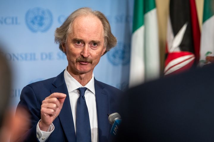 Spesialutsending Geir O. Pedersen orienterte Sikkerhetsrådet om situasjonen i Syria forrige uke. Foto: UN News/ Mark Garthen