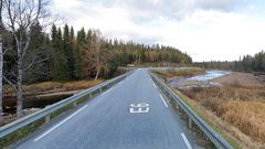 E6 krysser Fjerdingelva cirka én mil nord for Harran i Grong kommune i Trøndelag. Nå skal brua over elva byttes ut og bygges nye tilstøtende veier. Foto: Google Maps.