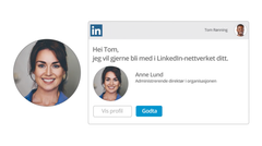 KONTAKTFORESPØRSEL: Vær forsiktig med kontaktforespørsler og ikke anta at alle profiler er reelle. Hvis du blir mistenksom, kan du bekrefte ved å ta kontakt gjennom andre kanaler, anbefaler KnowBe4. Foto: KnowBe4