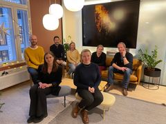 F.v. Åsmund Eikenes, Merete Bertheau, Thiago Freitas, Elin Skogstad, Anne Zanussi, Kjersti Nordskog, og Gjermund Lanestedt. Foto: Frida Klockmann