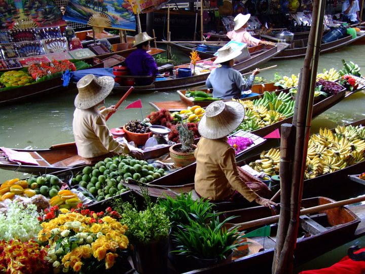 Det flytende markedet i Bangkok